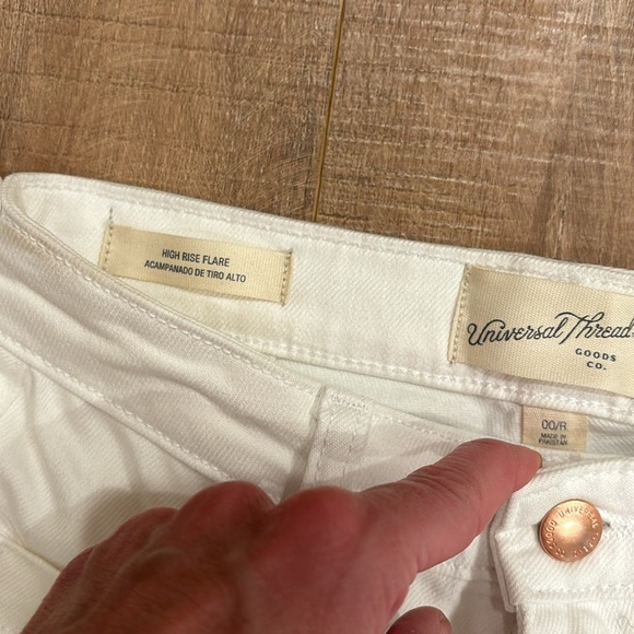 NWT White wide leg pocket flare high waist full length 00 24 - Picture 2 of 7